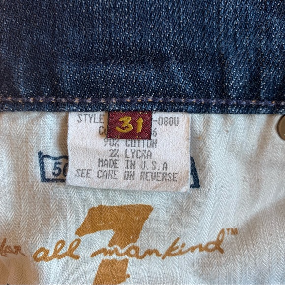 7 For All Mankind Bootcut Blue Jeans Size 31 - Picture 7 of 9